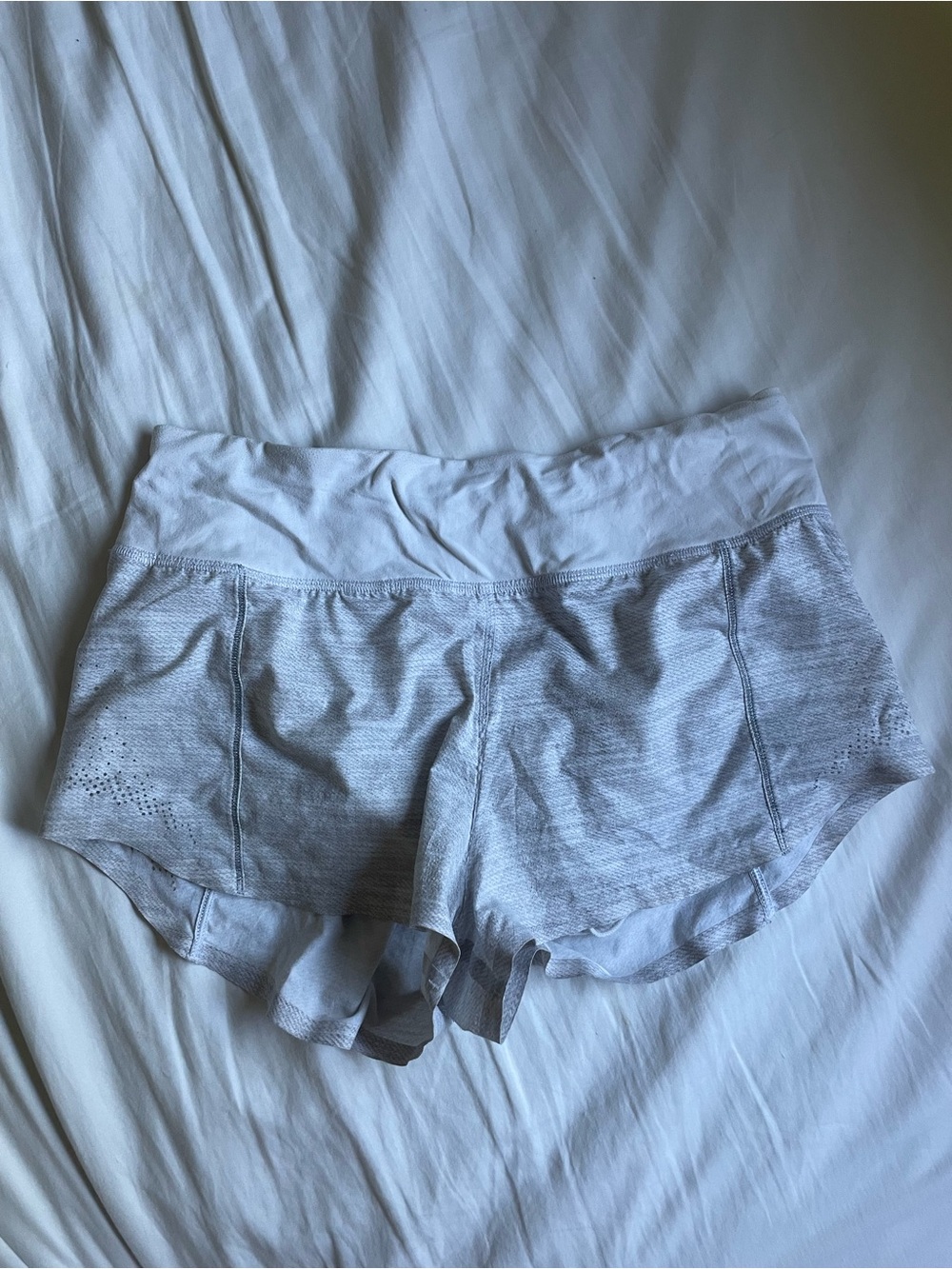 lululemon athletica Bright White and Light Gray Women's Running Shorts